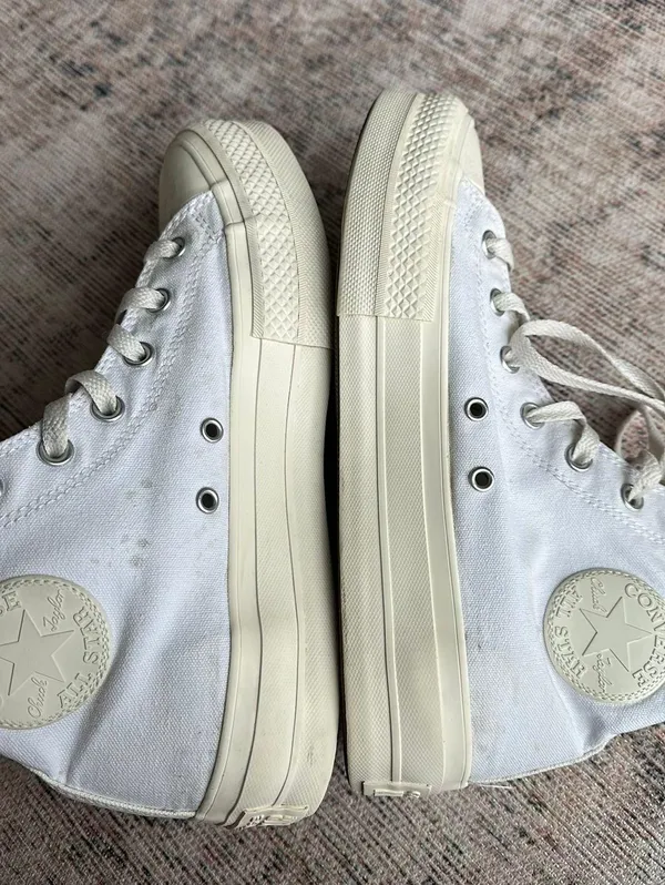 Converse Custom Cream And White High Top - Image 2