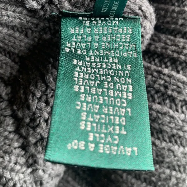 Ralph Lauren Gray Cardigan with Shawl Collar and Side Closure - Image 10