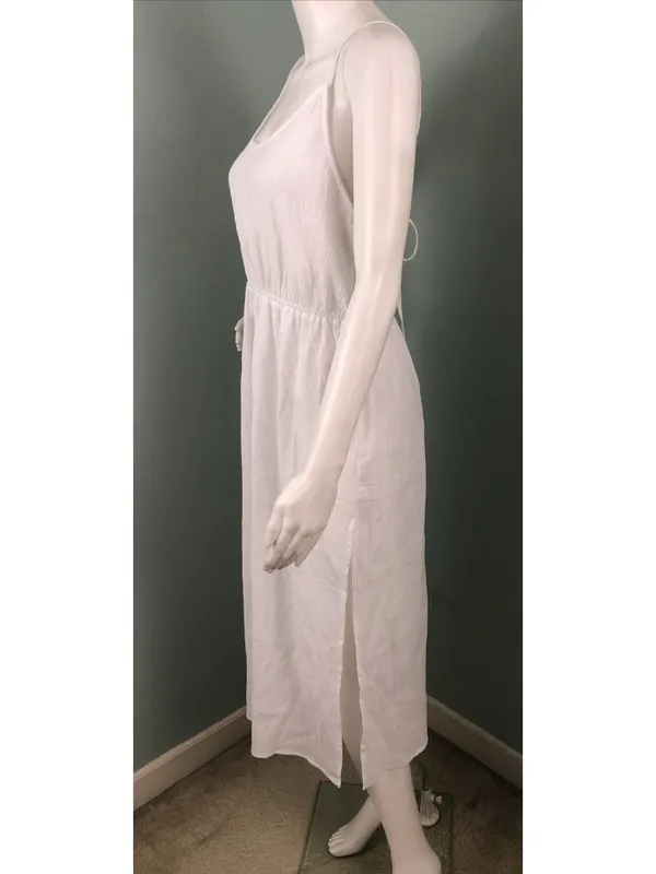 NWT Women's Sunn Lab Swim White Cinch Waist Cover-Up Dress Sz Medium - Image 6
