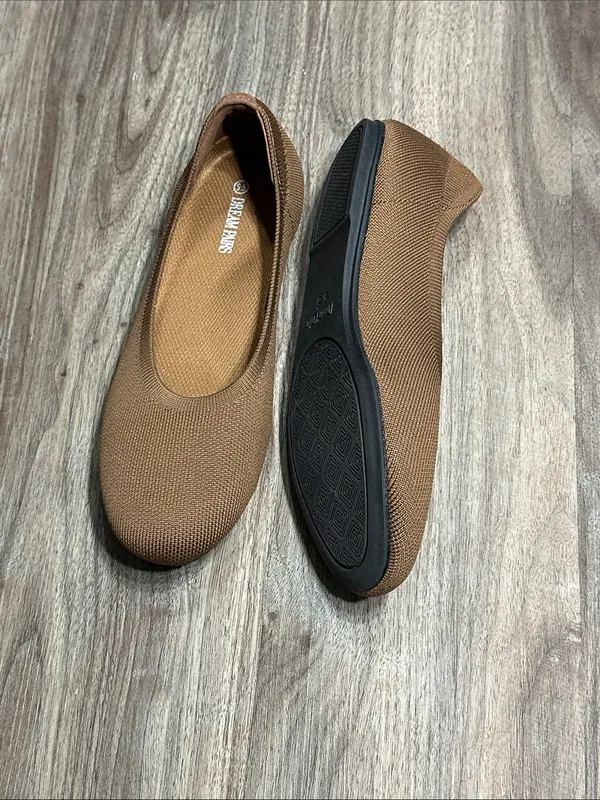 Dream Pairs Tan Round-Toe Ballet Flats - Image 7