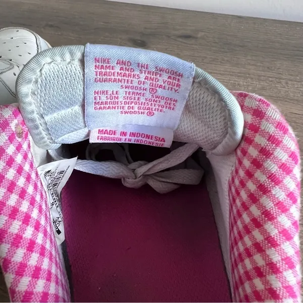 Nike Air Force 1 Lows Pink White Grey Shoe Size 7Y or 8.5 #619 - Image 8
