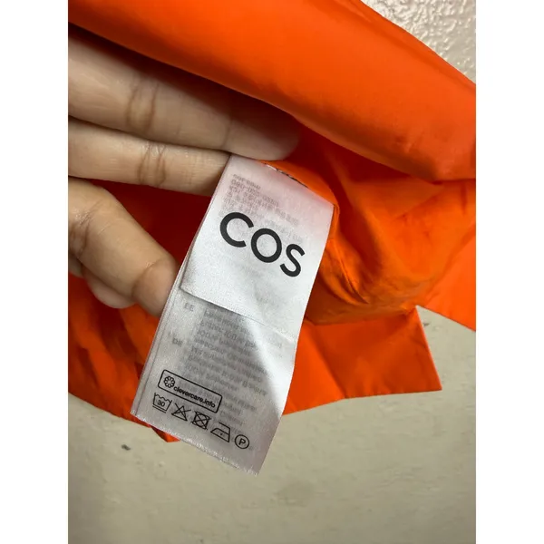 COS Voluminous Off-The-Shoulder Top in Bright Orange size 4 NWT - Image 8
