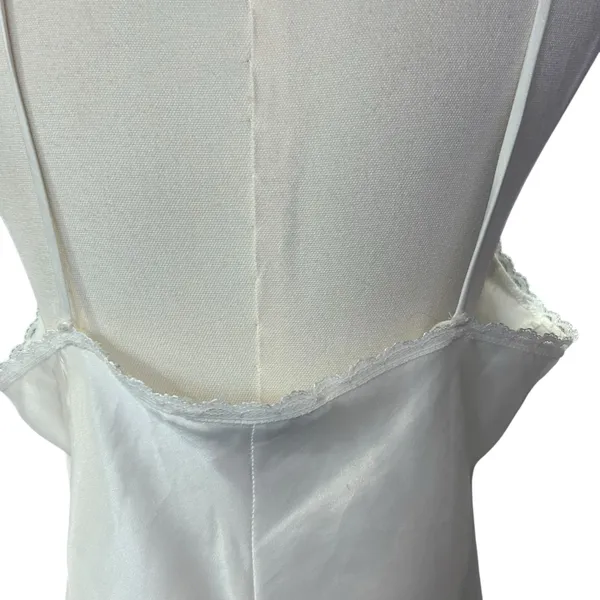 Vtg Val Mode Lingerie Baby Doll Fairy Party 80's White Lace Slip Dress USA Satin - Image 9