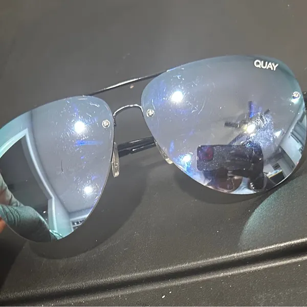 Quay Australia Black and Blue Sunglasses - Image 5