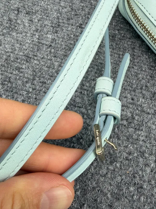 KATE SPADE Zeezee North South Phone Crossbody Light Blue Pebble Leather - Image 13