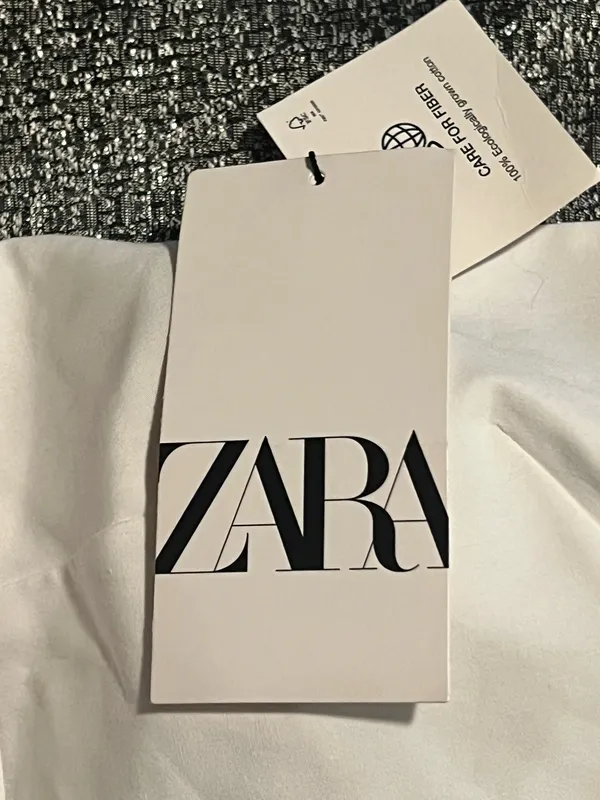 Womens large NWT Zara White Structured Strapless Tube Top - Image 6