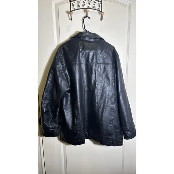 Wilson's Leather 'M. Julian' Jacket Coat‎ Lined Full Zip Men's XL Vintage Black - Image 15