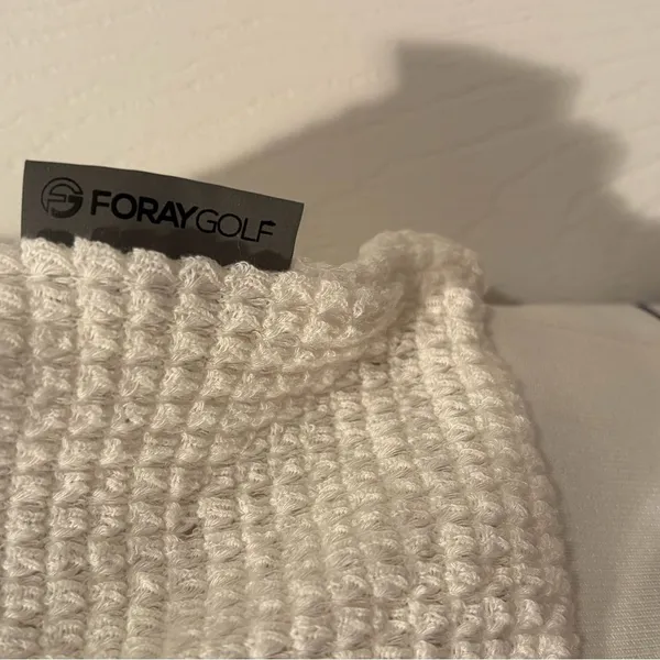 Foray Golf Textured Polo Sweater Top Large White Navy Coastal‎ Preppy Chic - Image 6