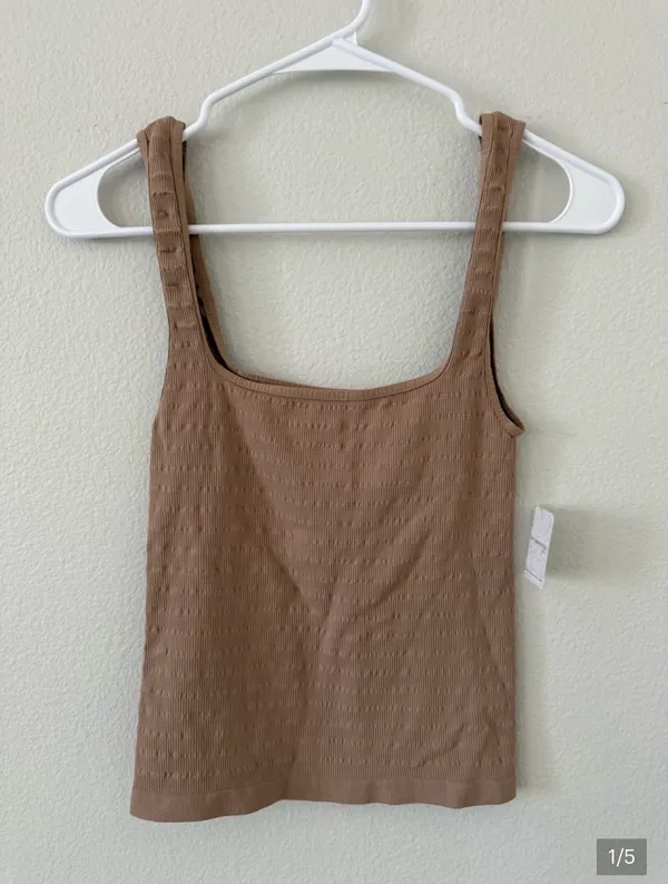 Free people tan ribbed tank top - Image 2