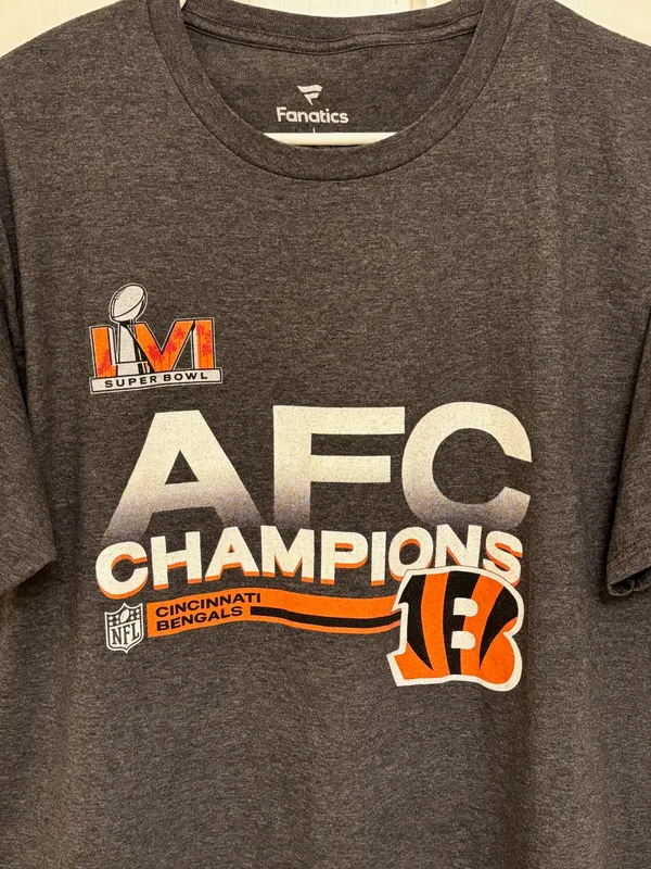 Cincinnati Bengals Fanatics AFC Champions Super Bowl LVI Gray NFL T-Shirt - Image 2