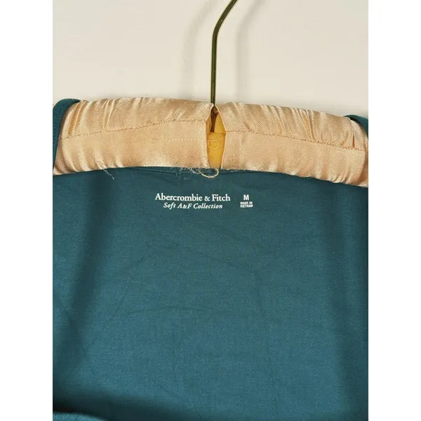 Abercrombie Long Sleeve Strappy Square Neck Top Size M Green Y2K Indie Sleaze - Image 4