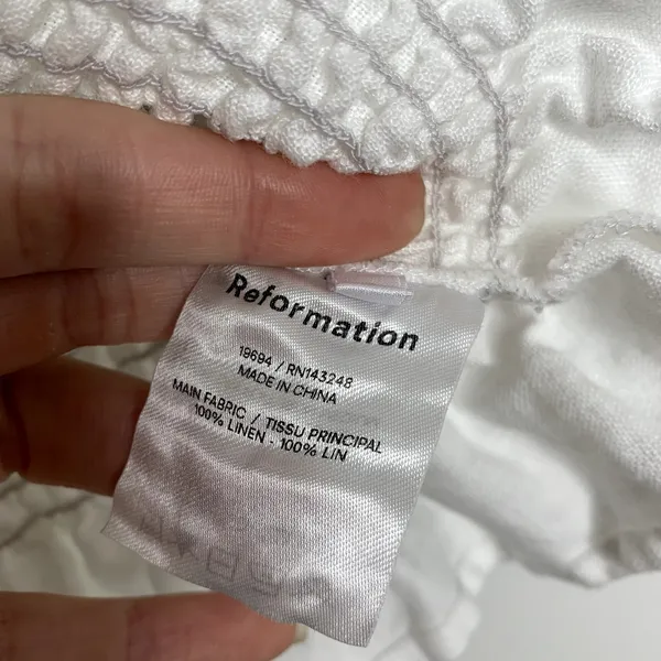 Reformation Millet Tube Top White Womens Small Linen - Image 8