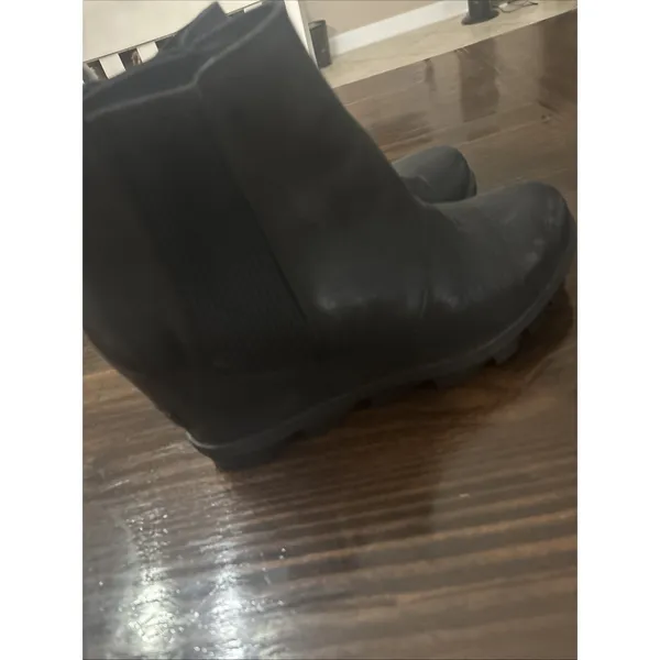 Sorel Womens Black Leather Slip On Wedge Booties Joan Of Arctic Size 8.5 - Image 5