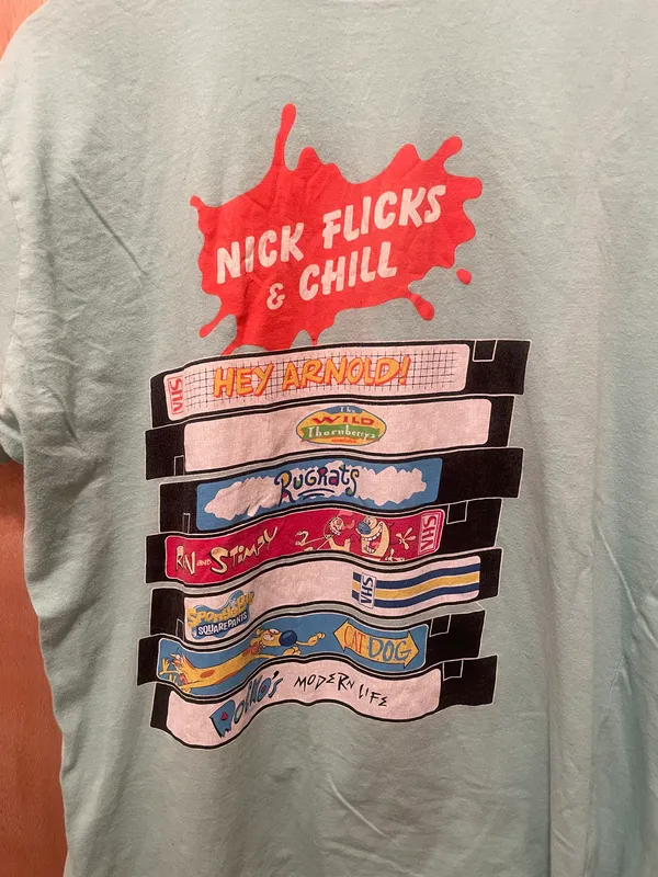Nickelodeon Nick Flicks & Chill Graphic Green T-Shirt Womens Size large - Image 2