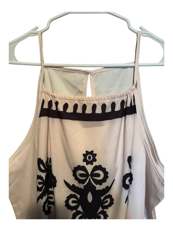 Source Unknown Chic Black‑on‑White Print Maxi XL EUC Formal Elegant - Image 5