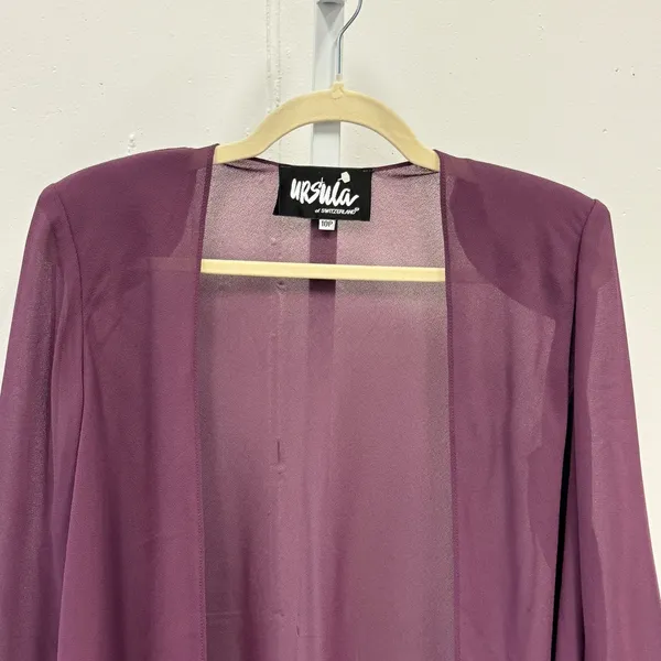 Ursula of‎ Switzerland Plum Purple 2 Piece Dress & Jacket Set Studded Tiered 10P - Image 7