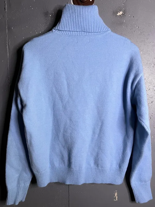 EDIKTED Isabelle Oversize Turtleneck Sweater in Light Blue. Size XS/S - Image 4