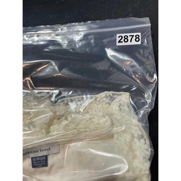 NWT American Eagle Lace Crop Top XS Ivory Sheer Fairy Boho Y2K Bell Sleeve - Image 13