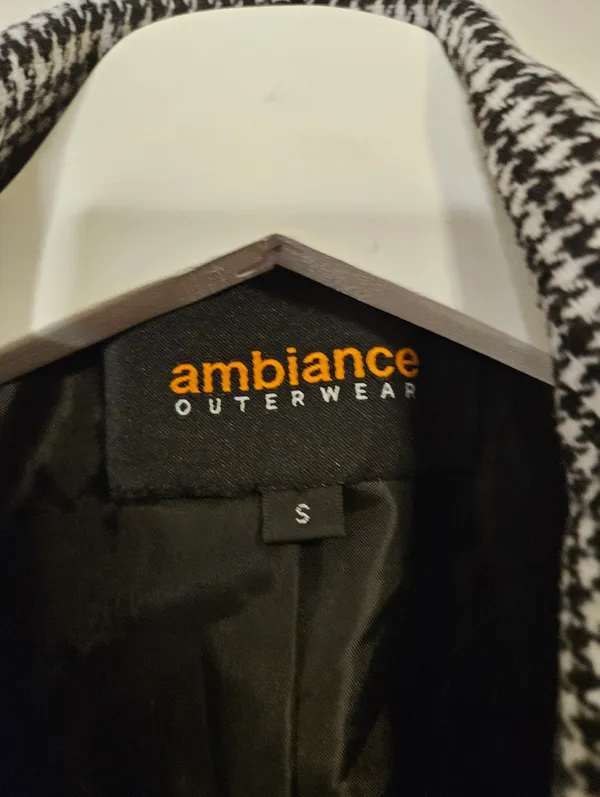 Ambiance Outerwear Black White Houndstooth Jacket Coat Business Casual Neutral - Image 7