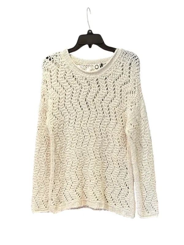 Anthropologie Akemi and Kin Womens‎ Small Cream Cotton Oversized Sweater Crochet - Image 2