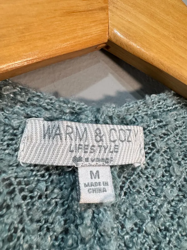Blue Unbranded Warm & Cozy Poncho Dolman Sweater Size M EUC - Image 5