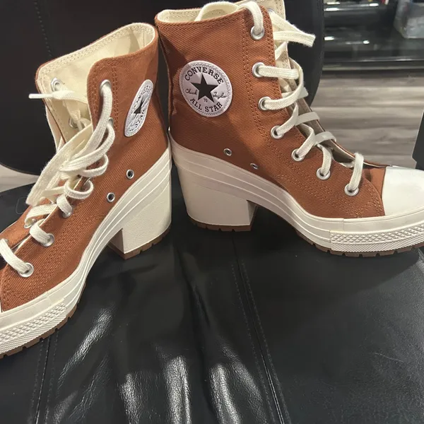 Stylish Lace-Up Platform Boots - Brown and White - Image 3