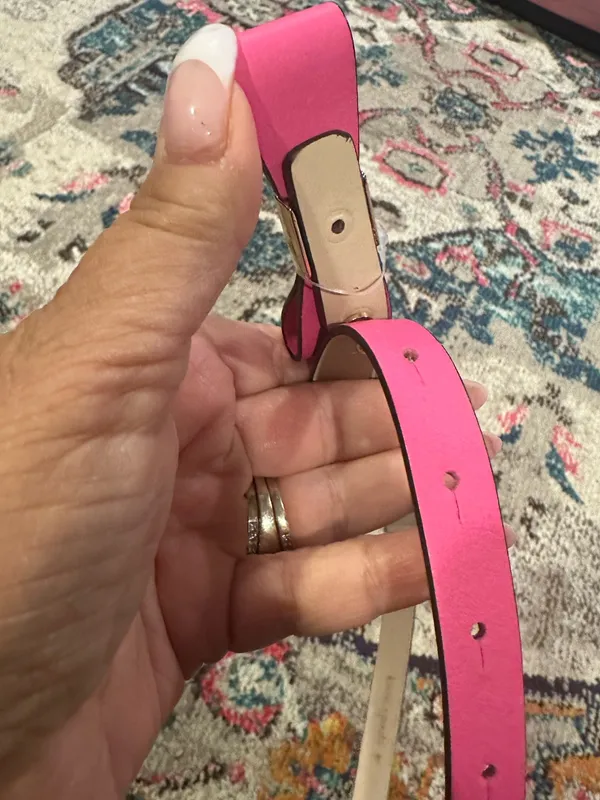 Kate Spade pink bow leather belt S - Image 7