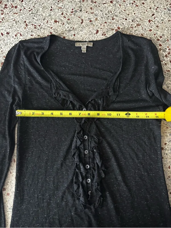 Vintage Burberry ruffle placket Henley long sleeve medium - Image 8