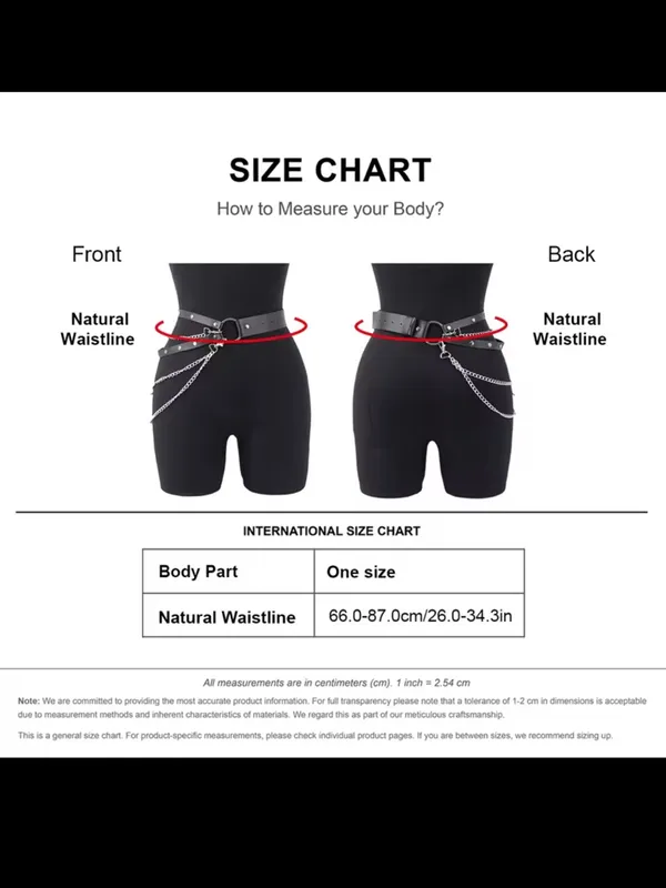 Black Studded Leather Chain Waist Belt - Women Accessories - Image 9