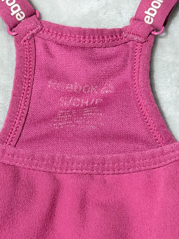 Reebok Women's Pink Racerback Sports Bra Medium Support Wireless Full Coverage S - Image 4
