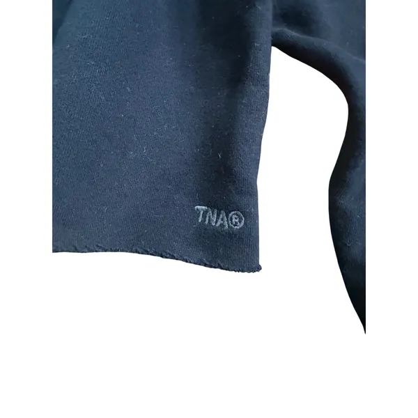 TNA‎ Aritzia Cozy Fleece Perfect Fit Cropped Sweatshirt Black Womens XS - Image 3