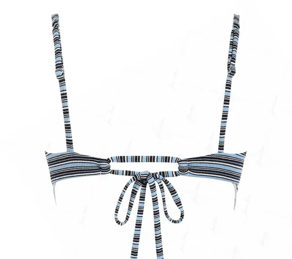 Janexswim Blue Ribbed Knit Striped Tankini Set - Image 2