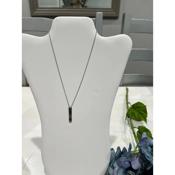 Silver‎ tone J initial charm Necklace - Image 2