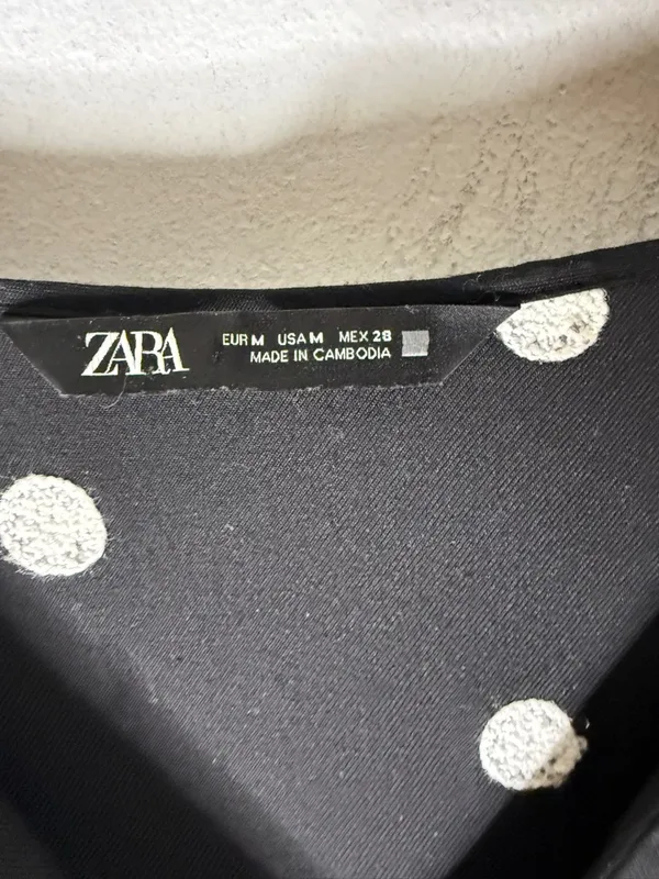 Zara Black and White‎ Polka Dot Dress Sz Medium - Image 4