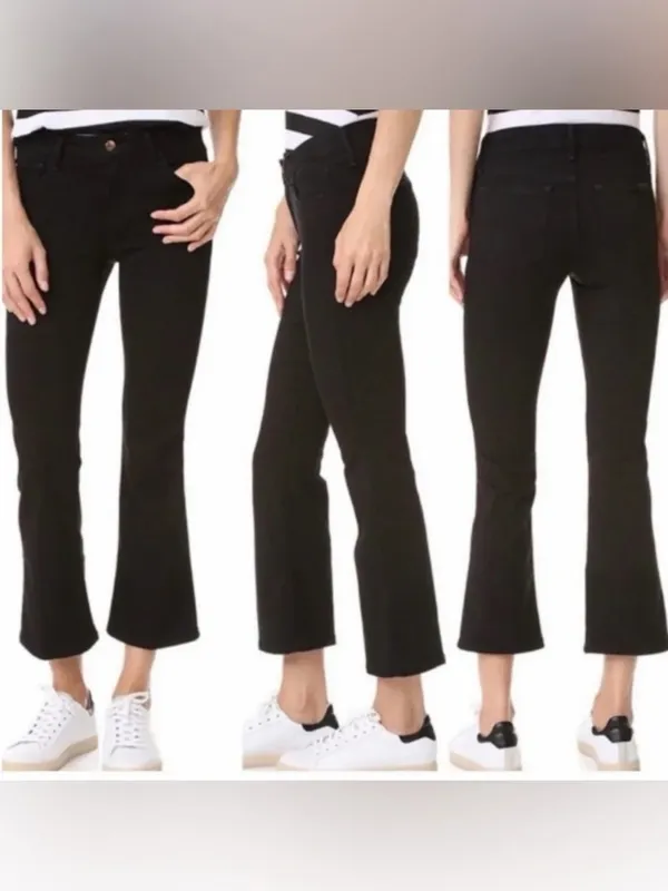 Joe's Olivia Mid Rise Cropped Flare Black Denim Jeans Tatiana Sz 25 NWT - Image 2