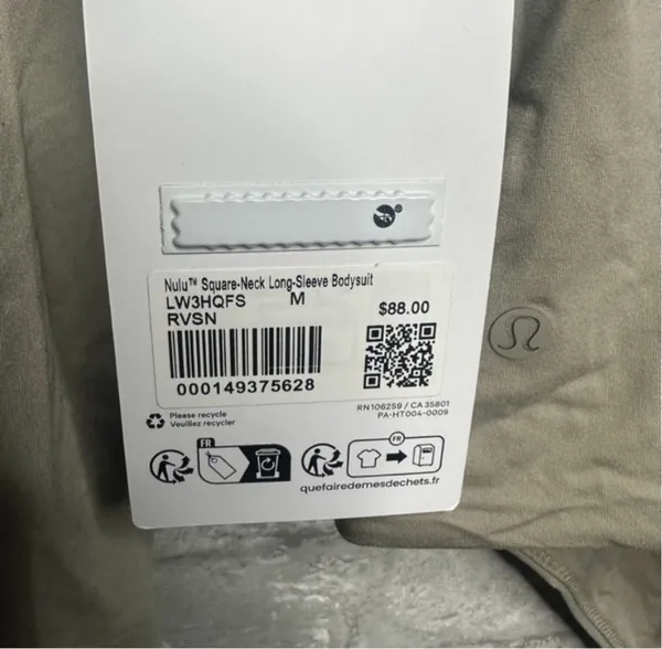 Lululemon Nulu Square Neck Bodysuit Long Sleeve Thong Cut NWT Size Medium (RVSN) - Image 11