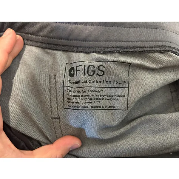 FIGS Zamora Jogger Scrub Pants Womens Petite XL Gray Teal Drawstring - Image 3
