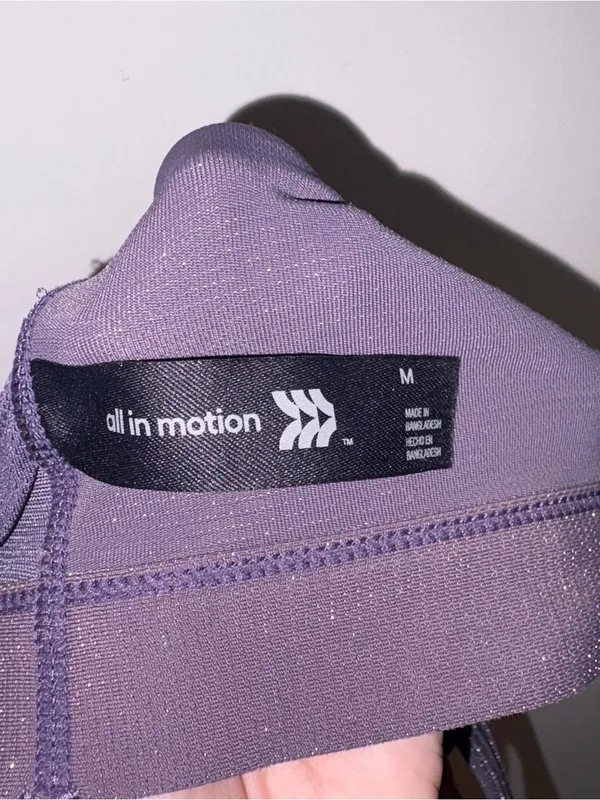 all in motion Sparkle Strappy Sports Bralette - Plum Size: M - Image 3