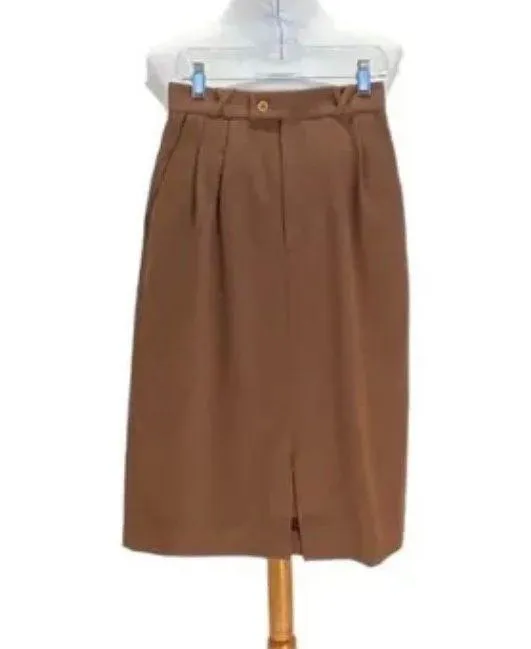 Vintage Condor California Woman’s Skirt Sz 5 6 Midi Length In Brown - Image 6