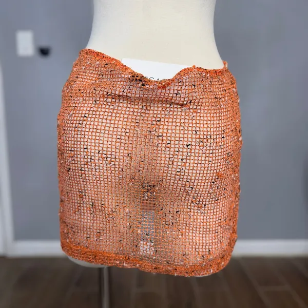 Outcast Moira Mini Skirt, Orange, S Orange - Image 2