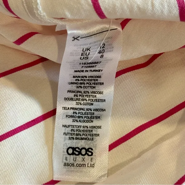 NWT ASOS DESIGN x MILLIE halter neck‎ blazer mini dress in stripe print White - Image 11