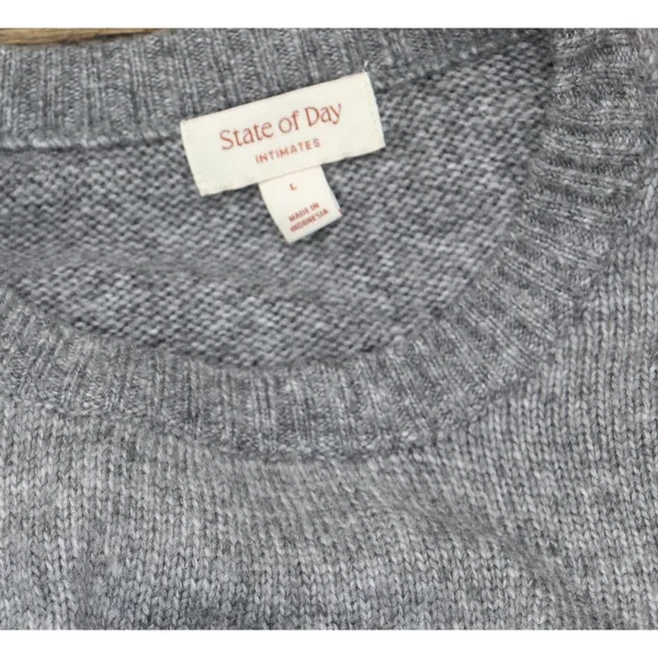 NEW State Of Day Indulge Rest Sweater Pewter Lounge 100188601MS Pewter Gray L - Image 4
