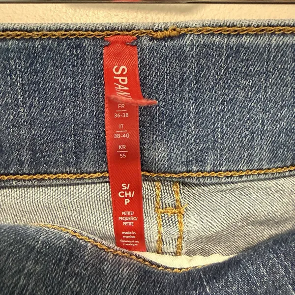 SPANX Pull On Seamed Wide Leg Jeans Size Small Petite - Image 3
