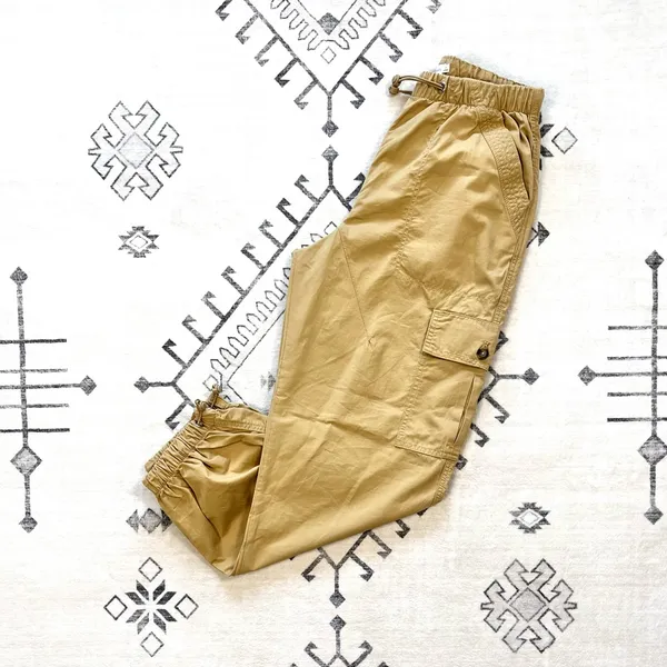 Avec Les Filles Tan Drawcord Cargo Jogger Pants Small NWT - Image 5