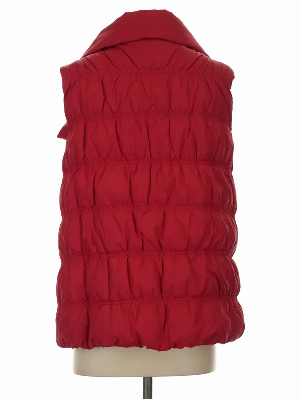 Eileen Fisher Red Weather Resistant High Collar Duck Down Puffer Vest Size S - Image 3