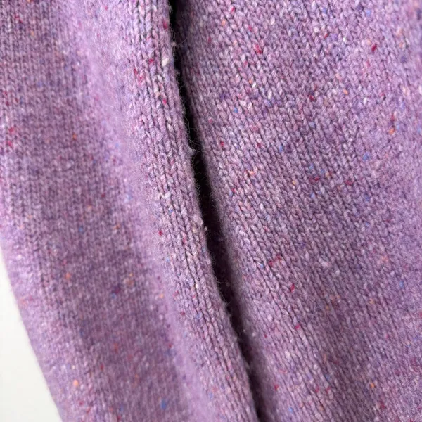 Faherty Sweater Womens Medium Purple Merino Wool Alpaca Puff Shoulder Knit Top - Image 4