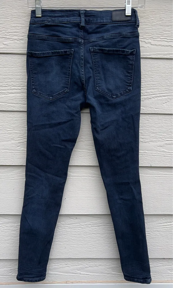 Express Dark Blue High Rise Legging Jeans - Image 3