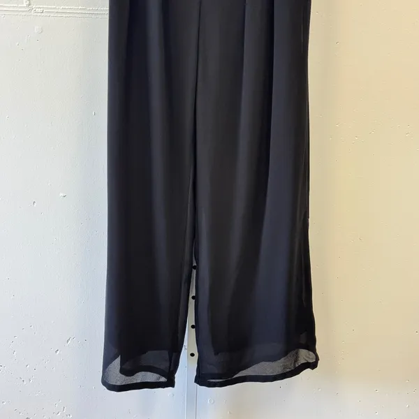 Dress Day Sheer Wide Leg Pleated High Rise Lined Pants DD3161P Small Festival - Image 4