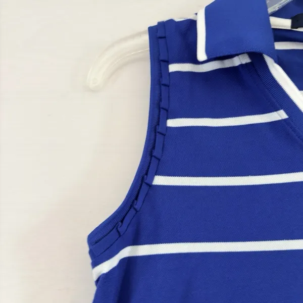 Polo Golf Ralph Lauren Womens Sleeveless Blue/White Strip‎ Shirt Small NwT - Image 4