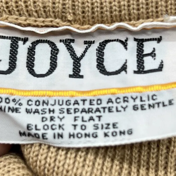 VTG Joyce Women’s Belted Turtleneck Long Sleeve Tan Knit Sweater Acrylic-Size M - Image 9